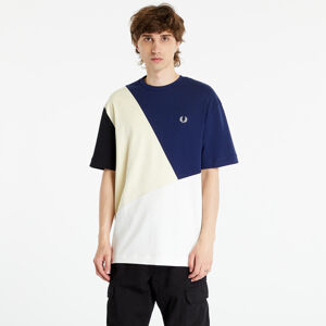 FRED PERRY Abstract Colour Block T-Shirt French Navy