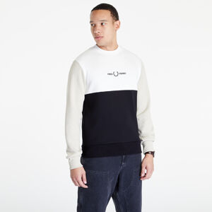 FRED PERRY Colour Block Sweatshirt Light Oyster