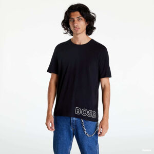 Hugo Boss Stretch-Cotton Pyjama Outline Logo T-Shirt Black