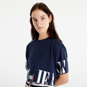 TOMMY JEANS Oversized Crop Archive T-Shirt Twilight Navy