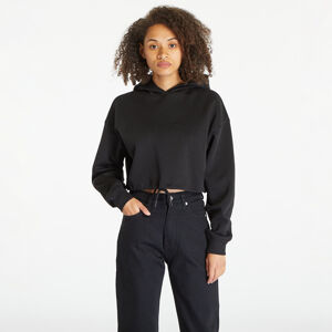 Calvin Klein Jeans Cropped Embossed Logo Hoodie Black