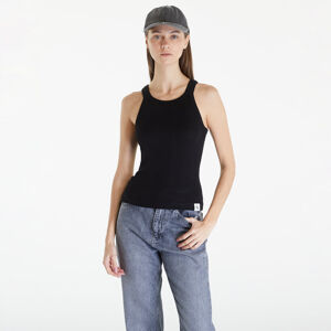 Calvin Klein Jeans Variegated Rib Woven Tank Top Black