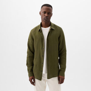 GAP Longsleeve Linen Shirt Army Jacket Green