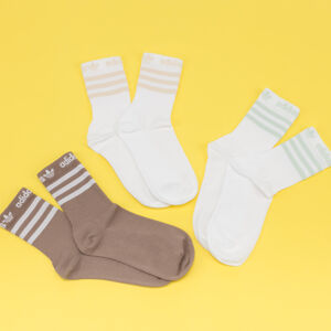 Ponožky adidas Originals Crew Sock 3PP biele / hnedé