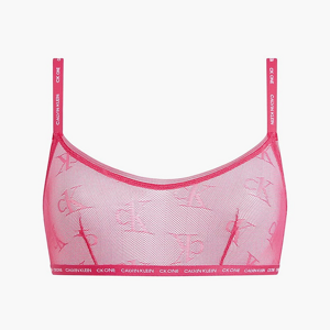 Podprsenka Calvin Klein Ck1 Logo Lace Unlined Bralette Pink Splendor