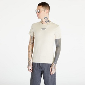 Pánske tričko CALVIN KLEIN JEANS Transparent Stripe S/S T-Shirt Stone