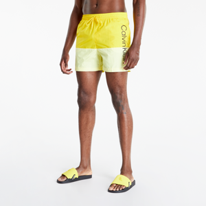Pánske kúpacie šortky Calvin Klein Medium Drawstring Swim Shorts Core Logo Block Yellow
