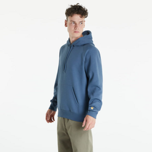 Mikina Carhartt WIP Hooded Chase Sweat Storm Blue/ Gold
