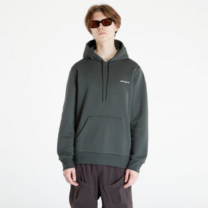 Mikina Carhartt WIP Hooded Script Embroidery Sweat Boxwood/ White