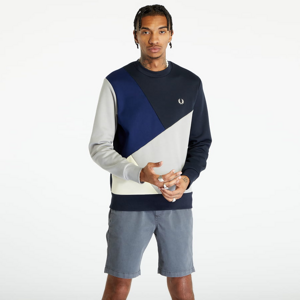Mikina FRED PERRY Abstract Colour Block Sweatshirt Navy