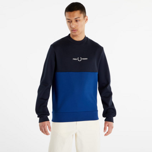 Mikina FRED PERRY Colour Block Sweatshirt Shaded Cobalt