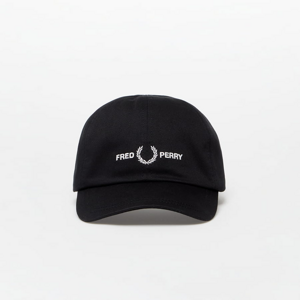 Šiltovka FRED PERRY Graphic Branded Twill Cap (suede / canvas) blkblktrwht