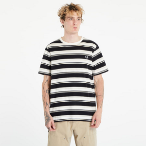 Tričko s krátkym rukávom FRED PERRY Stripe T-shirt Black/ Cream
