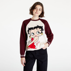 Dámsky sveter GUESS Betty Boop Intarsia Sweater Béžový/ Vínový