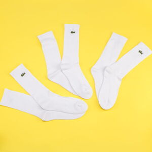 Ponožky LACOSTE 3Pack Crew Cut Socks biele