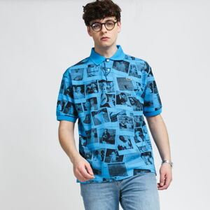 Polo tričko LACOSTE Lacoste LIVE x Polaroid Loose Fit Print Polo Shirt modré / čierne