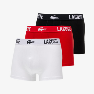 LACOSTE Underwear trunk Black/ Red/ White