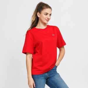 Dámske tričko LACOSTE W Crew Neck Premium Cotton T-shirt červené