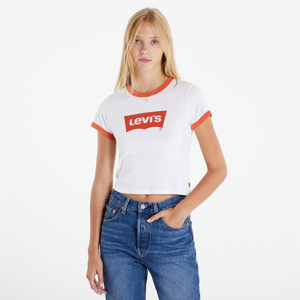 Dámske tričko Levi's ® Graphic Ringer Mini Tee White/ Orange