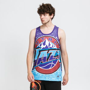 Dres Mitchell & Ness NBA Jumbotron Mesh Tank Jazz svetlomodrý / fialový / hnedý