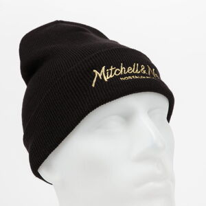 Zimná čiapka Mitchell & Ness Pinscript Cuff Knit čierny / zlatý