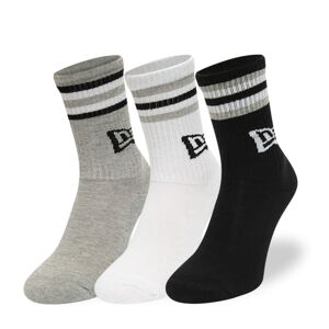 Ponožky New Era Retro Stripe Crew 3-Pack Black/ White/ Gray