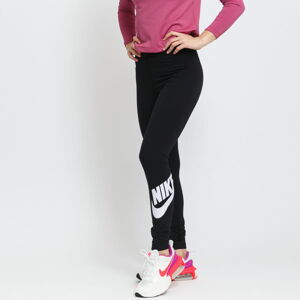 Dámske nohavice Nike NSW Essential Women's High-Waisted Logo Leggings Black/ White