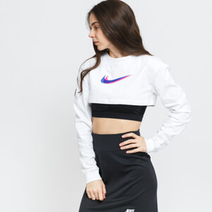 Dámske tričko s dlhým rukávom Nike W NSW Top LS Crop Print biele