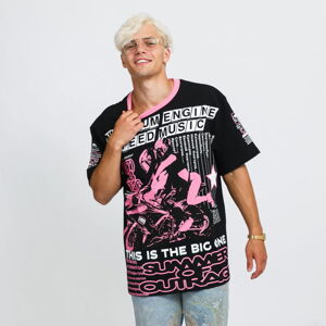Tričko s krátkym rukávom PLEASURES Speed Music Heavyweight Tee čierne / ružové / biele