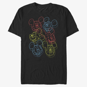 Queens Disney Classic Mickey - Neon Heads Unisex T-Shirt Black