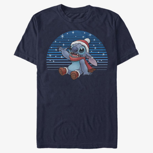 Queens Disney Classics Lilo & Stitch - Snowing Stitch Unisex T-Shirt Navy Blue