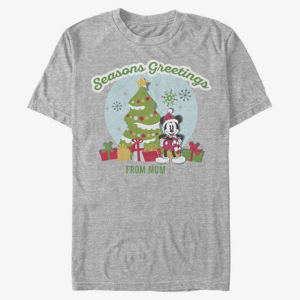 Queens Disney Classics Mickey Classic - Greetings From Mom Unisex T-Shirt Heather Grey