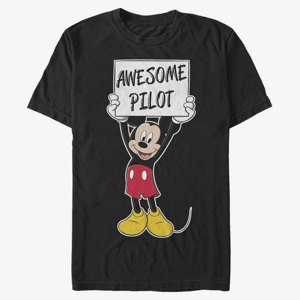 Queens Disney Classics Mickey Classic - Mickey Awesome Pilot Unisex T-Shirt Black