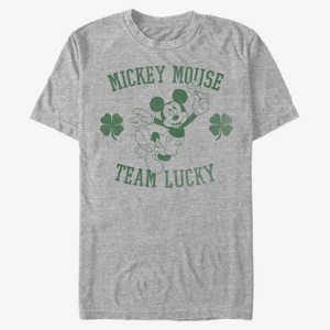 Queens Disney Classics Mickey & Friends - TEAM LUCKY Unisex T-Shirt Heather Grey