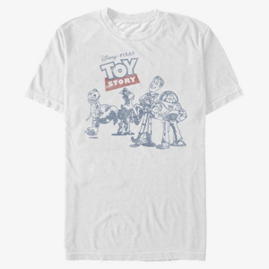 Queens Disney Toy Story 1-3 - Vintage Comic Unisex T-Shirt White