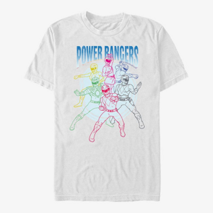 Queens Hasbro Vault Power Rangers - Power Ranger Line Art Unisex T-Shirt White