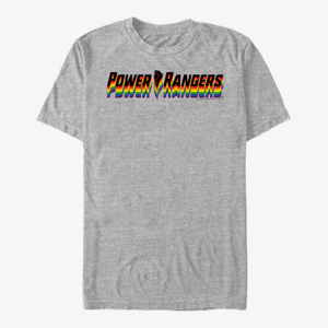 Queens Hasbro Vault Power Rangers - Power Ranger Rainbow Stacked Unisex T-Shirt Heather Grey