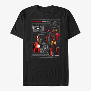 Queens Marvel Avengers Classic - Ironman Schematic Unisex T-Shirt Black