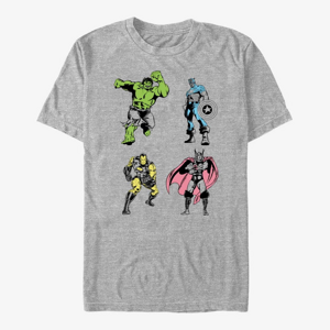 Queens Marvel Avengers Classic - Neon Pop Avengers Men's T-Shirt Heather Grey
