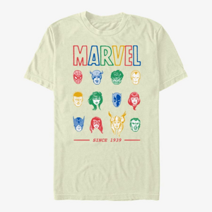 Queens Marvel Avengers Classic - Primary Faces Unisex T-Shirt Natural