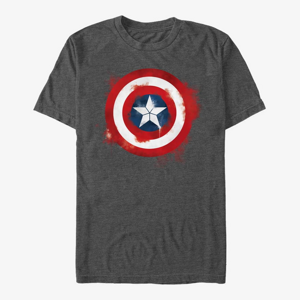 Queens Marvel Avengers: Endgame - Captain America Spray Logo Men's T-Shirt Dark Heather Grey