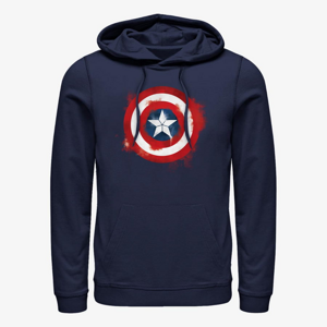 Queens Marvel Avengers: Endgame - Captain America Spray Logo Unisex Hoodie Navy Blue