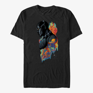 Queens Marvel Black Panther: Movie - Colorful Panther Unisex T-Shirt Black