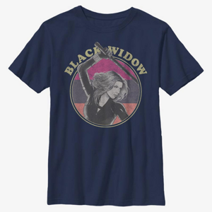 Queens Marvel Black Widow - RETRO Unisex T-Shirt Navy Blue