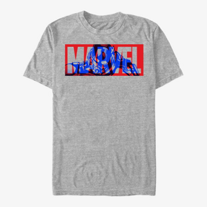 Queens Marvel - Lang Logo Men's T-Shirt Heather Grey