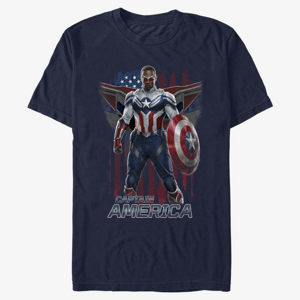 Queens Marvel The Falcon and the Winter Soldier - Shield Cap Logo Unisex T-Shirt Navy Blue