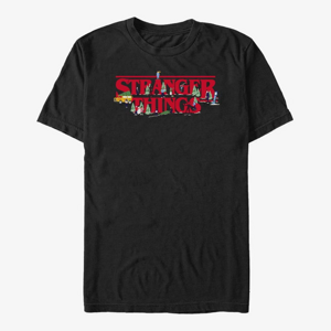 Queens Netflix Stranger Things - Christmas Scene Logo Unisex T-Shirt Black