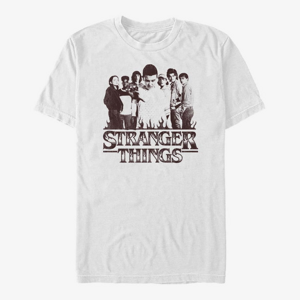 Queens Netflix Stranger Things - Group Focus Men's T-Shirt White