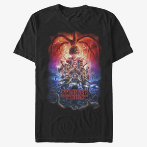 Queens Netflix Stranger Things - Group Pumpkins Poster Men's T-Shirt Black
