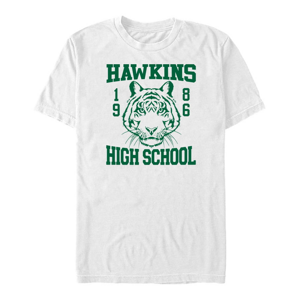 Queens Netflix Stranger Things - Hawkins High School 1986 Men's T-Shirt White